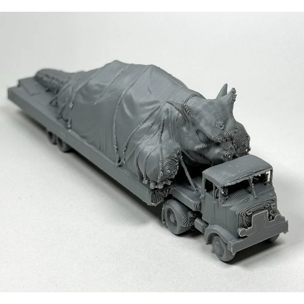 Gorgo 1961 Movie Monster Gorgo Tied Down Truck Trailer Paintable Toy
